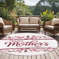 thumbnail image 4 of Pink Mother's Day Round Area Rug 6Ft Washable Circle Rugs for Bathroom Office, Watercolor Flowers Modern Polka Dot Striped Non-Slip Carpet Floor Mats Indoor Outdoor Carpet Runner Aesthetic Home Decor, 4 of 8