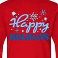 thumbnail image 4 of Inktastic Happy Holidays Blue Snowflakes Long Sleeve Youth T-Shirt, 4 of 5