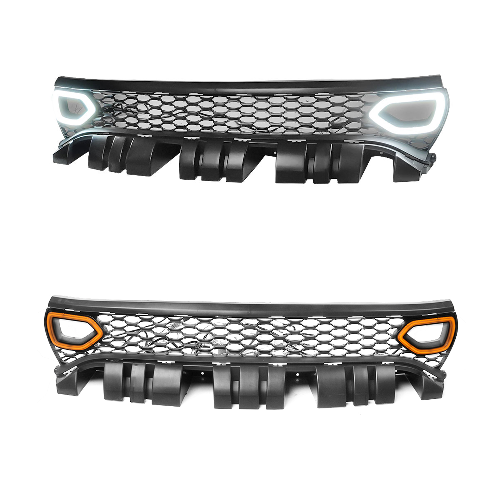 Switchback LED Front Grille Lights For 2015-2023 Dodge Charger SRT Scat Pack - Smoke (White/Amber)