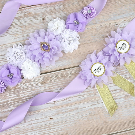 EXHUMKY Maternity Sash Belt Violet Silk Ribbon for Decor Soft Comfortable Adjustable