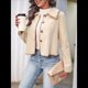 thumbnail image 4 of Chaqueta con Bordado Floral para Mujer, de Larga, con Botones y Solapa, Informal, Elegante, Corta Albaricoque S, 4 of 10