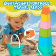 thumbnail image 4 of uToyz Splash & Sand Set – Beach Toys for Toddlers with 18 Pcs Stacking Cups, Watering Can, Bucket & Storage Basket. Summer Toys for Kids Ages 1+, 4 of 8