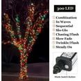 thumbnail image 2 of Tcamp 105FT 300 LED Green and Red Christmas Tree Lights Outdoor Indoor String Lights End to End Plug, 8 Modes Christmas String Lights Waterproof UL Certified Fairy Lights for Christmas Wedding, 2 of 7