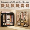 thumbnail image 6 of Portable Closet Wardrobe Closet for Hanging Clothes with 3 Hanging Rods for Bedroom, Non-Woven Fabric Clothes Closet for Living Room Easy Assemble, 6 of 6