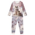 thumbnail image 5 of DISNIMO Snow Wolf Pajamas for Kids Boys Size 4 Girls Pajamas 2 Piece Set Kids Pjs Boys Long Sleeve Lounge Wear Set for Kids Sleepwear Set Girls Pj with Pants with Pockets, 5 of 7