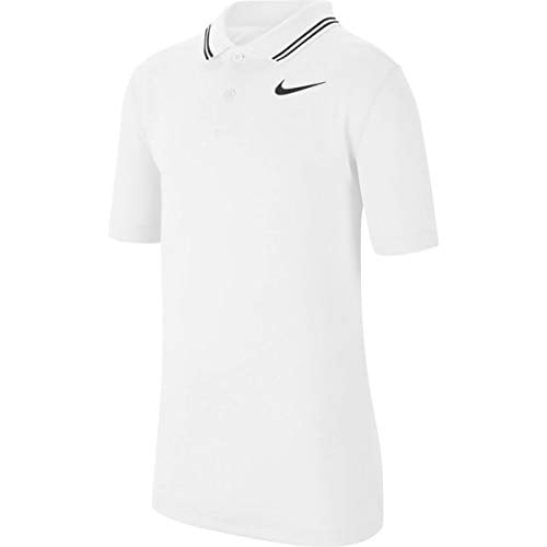 Nike Boy`s Dri FIT Victory Golf Polo Shirt (White(BV0404100)/Black