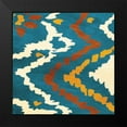 thumbnail image 2 of Grey, Jace 12x12 Black Modern Framed Museum Art Print Titled - IKAT pattern, 2 of 5