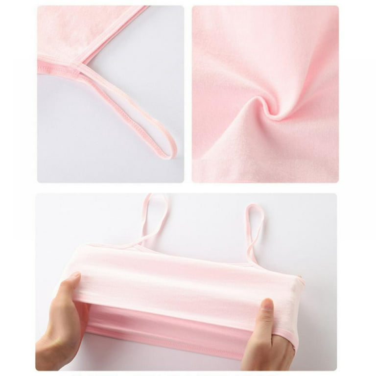4PCS Girls’ Training Bra Camisole Tank Top Girls Cotton Training Bras  Breathable Sports Cami Bras Strap Bralette