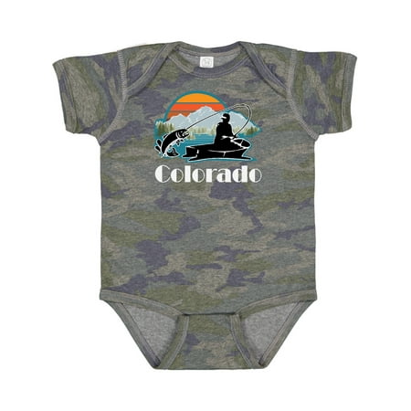 

Inktastic Colorado Fishing Gift Sunset Silhouette Gift Baby Boy Bodysuit