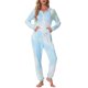 thumbnail image 1 of Conjuntos de pijama de teñido anudado para mujeres INSPIRE CHIC, ropa de manga larga, monos con bolsillos 2XL azul, 1 of 1