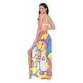 thumbnail image 3 of FORMRS Womens Long Sarong Beach Wrap Semi-Sheer Bikini Skirt Bathing Swimsuit Cover Up, Vibrant Dinosaur, 3 of 7