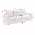 thumbnail image 3 of AOOWOW 79.5 Inch Teddy Cotton Linen Sofa, Minimalist Stylish Couch with Tapered Metal Legs, Metal Trim Accents and Hidden Storage Function, Light Gray, 3 of 8