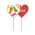 thumbnail image 1 of La huella de moda de estilo moderno colorido cartel Palillos de dientes bandera etiqueta de amor selección de pastelitos, 1 of 4
