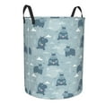 thumbnail image 2 of Balery Cute Hippopotamus Round Laundry Basket with Handles Waterproof Freestanding Laundry Hamper for Clothes Toys in the Dorm and Family-Medium, 2 of 8