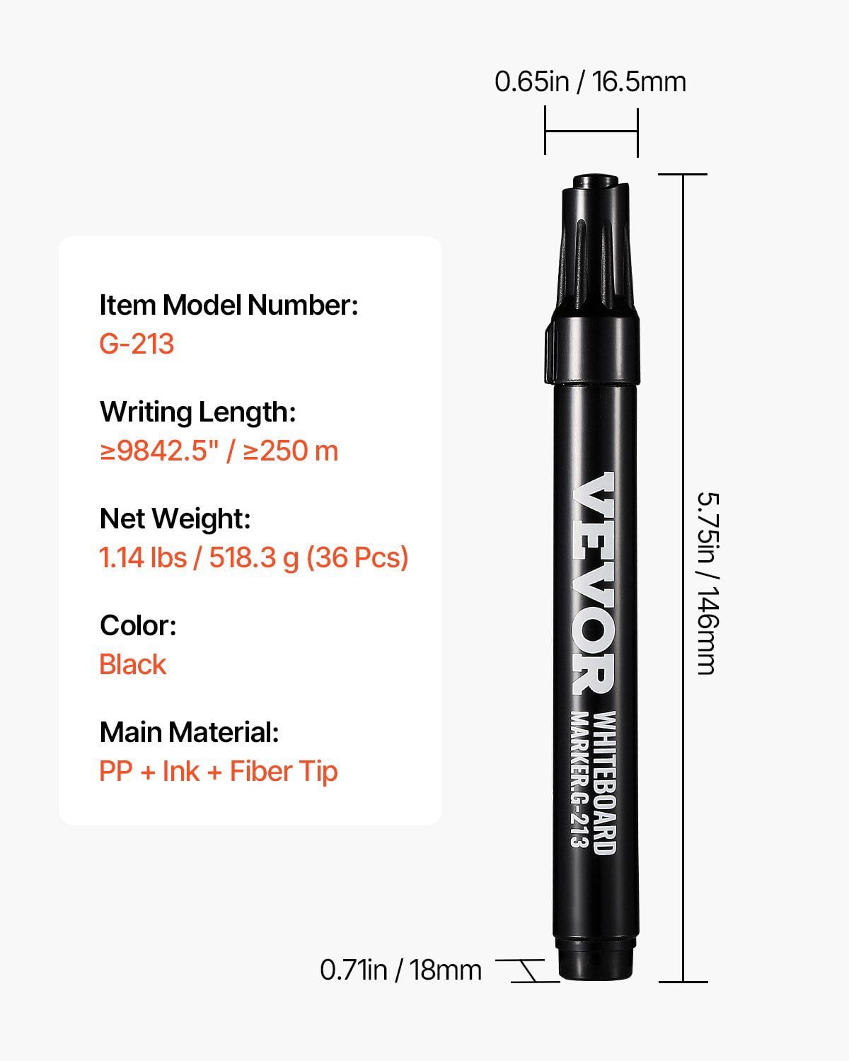 Premium Dry Erase Markers - 36-Pack Black Chisel Tip Whiteboard Markers, Low Odor Non-Toxic, Bulk Classroom Supplies, Long-Lasting Ink