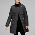 thumbnail image 6 of YYDGH Women's Winter Coats Double Breasted Notched Lapel Puffer Jackets Long Sleeve Tie Waist Quilted Jacket Warm Outwear with Pockets, 6 of 9