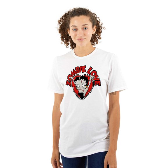 Betty Boop Zombie Love Heart Women's Graphic T Shirt Tees Brisco Brands S
