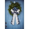 thumbnail image 4 of Large Christmas Bow for Wreath, Blue White Cotton Bows for Front Door Wall Fence Decor, Christmas Snow Wreath Bow Tree Topper Bow for Winter Christmas Party Decoration Supplies, 4 of 14