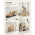 thumbnail image 3 of Cabinet Organizer Shelf, Set of 2 Kitchen Counter Shelves, Kitchen Storage, Spice Rack, Stackable, Expandable, Metal and Engineered Wood, Ink Black and Heather Greige UKCS020X02, 3 of 15