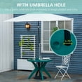 thumbnail image 3 of Outsunny Patio Dining Table with Umbrella Hole Round Outdoor Bistro Table for Garden, Lawn Backyard, Green, 3 of 9
