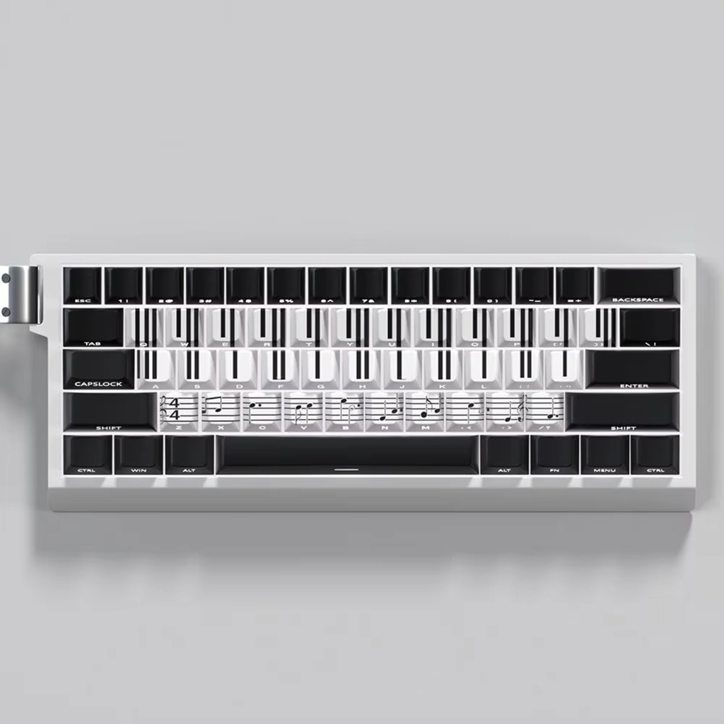 74Keys Keycaps Set Side Print Piano Key Theme Backlit Keycap for 60 61 65 67 68 Mechanical Keyboards