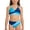 Blue, variant on Girls Swimsuit Bikini Set 2 Piece Bathing Suits Adjustable Straps Color Block V Neck Swimwear Size 7-16