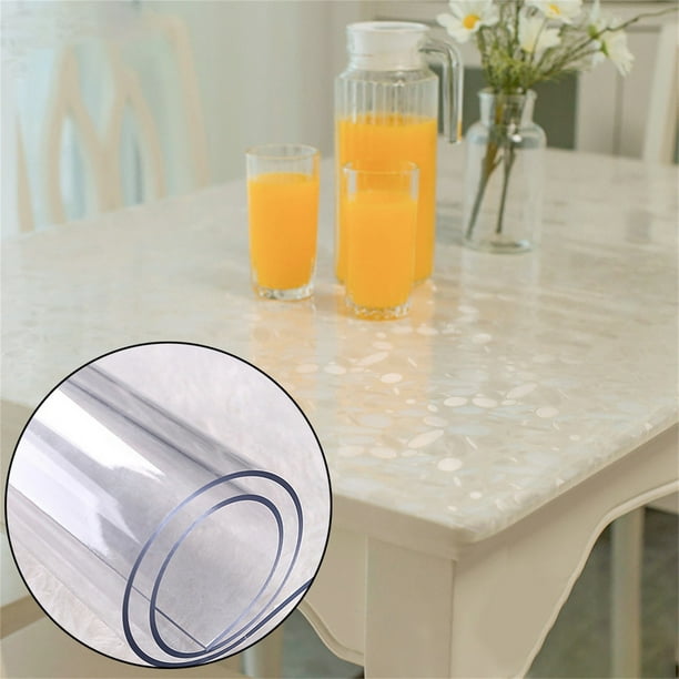 Nappe de couverture de table transparente en PVC imperméable, tapis de  protection de bureau transparent 