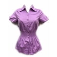 thumbnail image 5 of Womens Stretch Woven Button Down Short Sleeve Shirt, 5 of 7