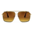 thumbnail image 6 of Men Sunglasses Fashion Style Square Gold Metal Frame Flat Diamond Cut Lens, 6 of 8