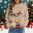 thumbnail image 2 of Womens Christmas Sweatshirts Tree Printed Loose Casual Long Sleeve Hoodless Pullover Tops Oversized Cozy Winter Holiday Festive Comfortable Daily Wear Crewneck Sweatshirts Women Khaki XXXL, 2 of 5