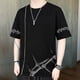 thumbnail image 4 of Camisetas de hombre Tops azules 100℅ algodón Camisetas gráficas para hombre Camisetas sin logotipo Ropa barata y cómoda Original Casual Caliente Verano, 4 of 5