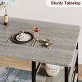 thumbnail image 4 of Dining Table Set for 2, Bar Table and Chairs for 2, Kitchen Table Set with 2 Upholstered Chairs, 3 Large Storage Shelves, Pub Table Set for Small Space, Apartment, Breakfast, 4 of 9