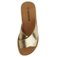 thumbnail image 5 of Soda Shoes Women Sandals Crisscross Band Strap Casual Slides REFLECT-S Gold 7.5, 5 of 5