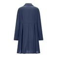 thumbnail image 5 of Bzhegqhd Womens Long Sleeve Shirt Dress Solid Color Linen Cotton Blend Button Down Dress with Belt Turn Down Collar Fall Spring office Work Dress Casual Chic, 5 of 5