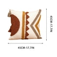 thumbnail image 3 of Gumesh Farmhouse Embroidered Decorative Throw Pillow Cover 18x18 inches, Boho Tufted Flowers Embroidery Pattern Chic Cotton Cushion Case for Couch Bed Sofa Living Room(Brown), 3 of 6