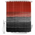thumbnail image 2 of Shower Curtains for Bathroom, Red Gray Black Waterproof Fabric Shower Curtain, Vintage Country Gradient Wooden Grain Decorative Bathroom Curtain for Bathtub, 36"x72", No Hooks Included, 2 of 9