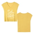 thumbnail image 5 of With God All Things Are Possible Womens T Shirts, Short Sleeve V-Neck Shirts Cute Fit Summer Casual Tee Tops Dopamine Color Daisy Yellow M, 5 of 5