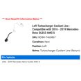 thumbnail image 2 of Left Turbocharger Coolant Line - Compatible with 2016 - 2019 Mercedes-Benz GLE63 AMG S 2017 2018, 2 of 2