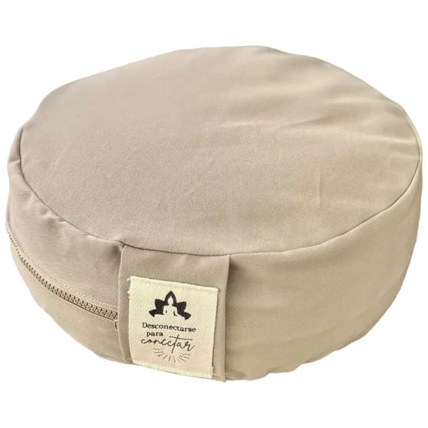 Zafu Cojín de Meditación para Meditar y Hacer Yoga Artesanal Orgánico Ecológico Hecho por Artesanas Mexicanas (Beige)