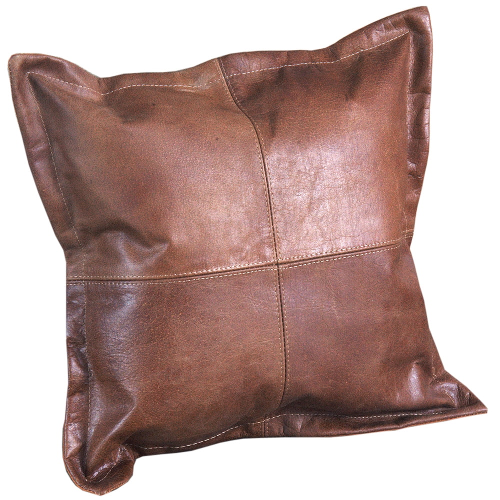 Handmade Genuine Real Lambskin Pure Leather Pillow Cushion Cover Red 18 X 18 