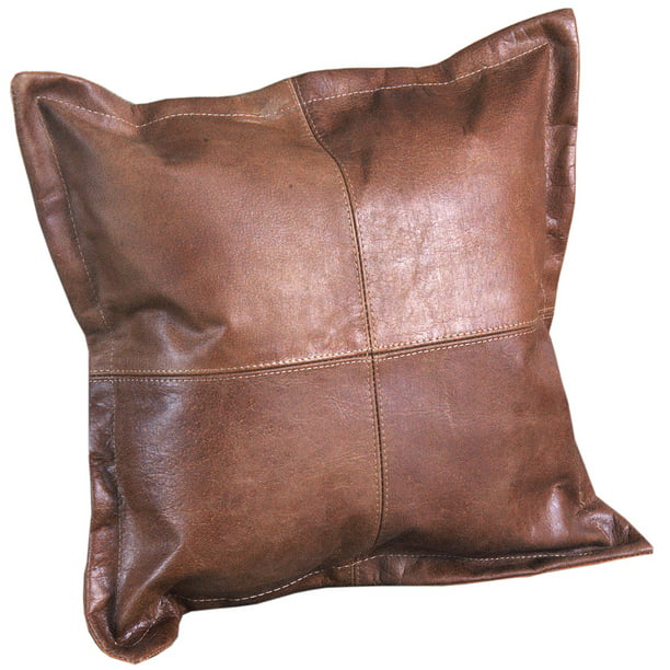 New Genuine Antique Vintage Leather, Black Leather Cushion