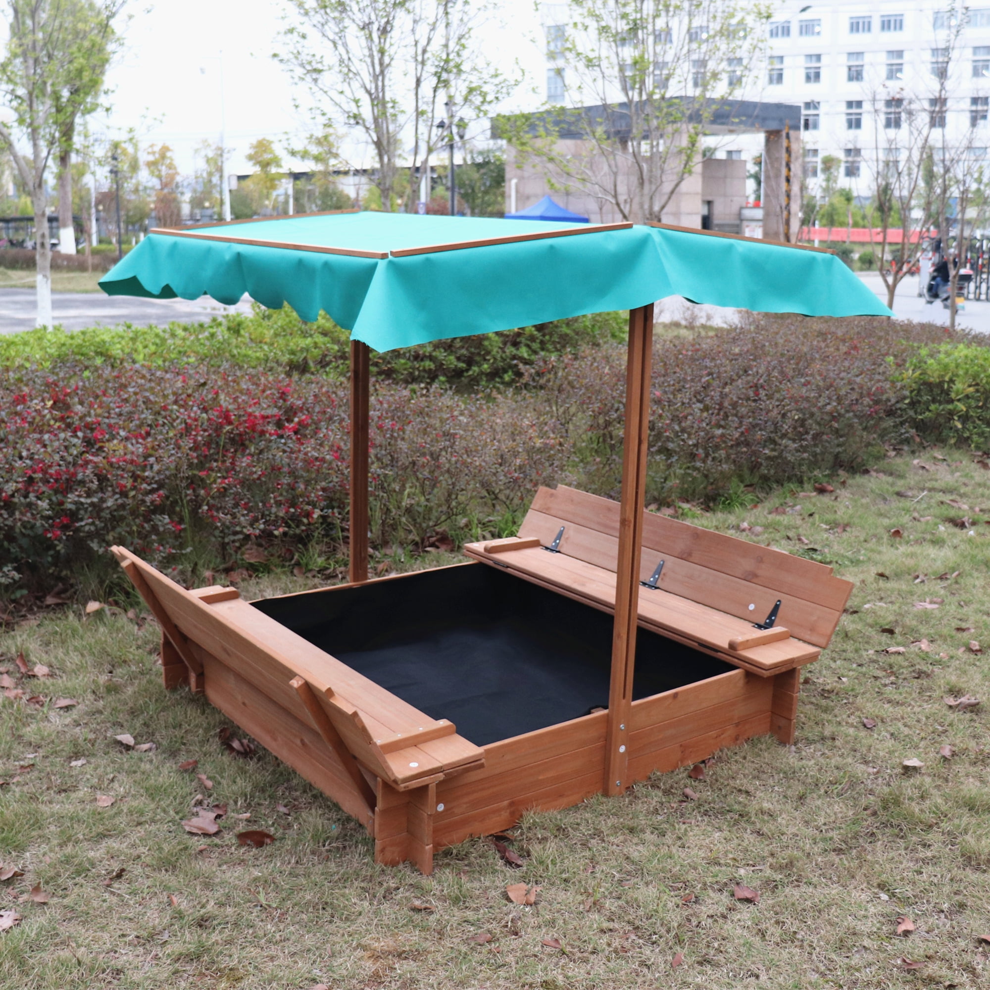 Kids Sand Boxes with Canopy Sandboxes with Covers Foldable Bench Seats