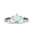 thumbnail image 2 of Heart Promise Ring Lab Created White Opal Black Accent 925 Sterling Silver Size 10, 2 of 6