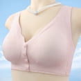 thumbnail image 4 of WZXFASHION Women's Sexy Front Open Button Top Up Comfortable Plus Size Gathered Anti Drop Bra Bra Pink L, 4 of 9