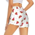thumbnail image 4 of Picia Hand Drawn Watermelon Pattern Women's 2 in 1 Athletic Running Shorts High Waisted Workout Casual Gym Sweat Shorts with Comfy Liner Zipper Pockets-Small, 4 of 9