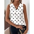 thumbnail image 4 of Women'S Casual Polka Dots Tank Tops V Neck Sleeveless Tunic Shirts White XXL, 4 of 9