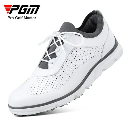 

Pgm 2022 Men’s Golf Shoes Non slip Studs Breathable Quick Lace up Casual Sneakers Flight Knitted Microfiber Leather Shoes