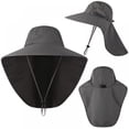thumbnail image 2 of LAST CLANCE SALE! Outdoor Sun Hat for Men Women with 50+ UPF Protection Safari Cap Wide Brim Fishing Hat with Neck Flap, Gray, 2 of 7
