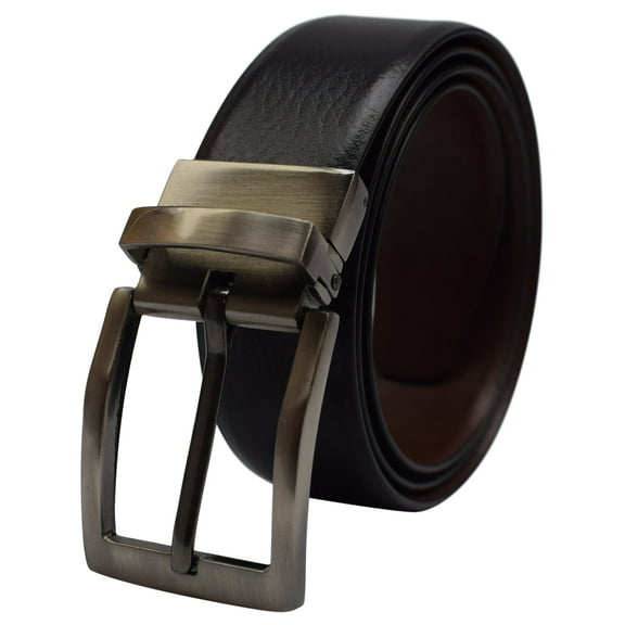 Men's Leather Reversible Belt 1.25" For Mens Casual Golf Dress,One Belt Reverse For 2 Sides Black/Brown
