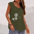 thumbnail image 2 of Pompotops Blouse d'Été Décontractée Sans Manches à Boutons Col Rond Ample pour Femmes, 2 of 4